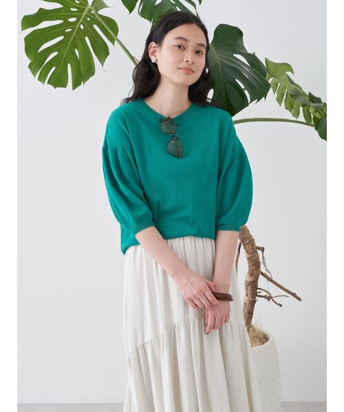 AMERICAN HOLIC（アメリカンホリック）の「ボリュームスリーブニットプルオーバー（ニット/セーター・レディース・オフホワイト/イエロー/グリーン/ネイビー・L/M）」の18枚目の写真