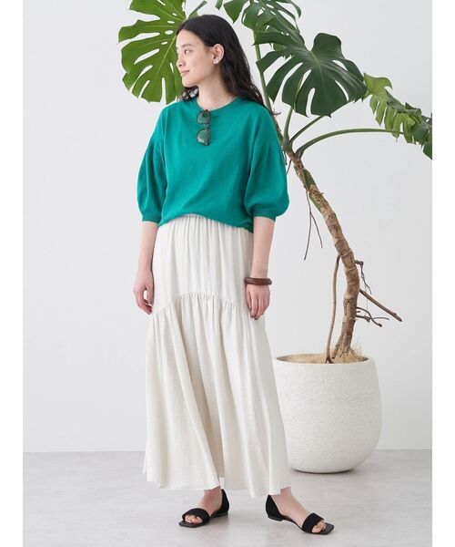 AMERICAN HOLIC（アメリカンホリック）の「ボリュームスリーブニットプルオーバー（ニット/セーター・レディース・オフホワイト/イエロー/グリーン/ネイビー・L/M）」の19枚目の写真