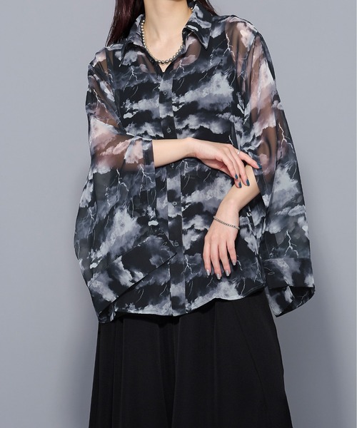 Ellno Loset（エルノロゼット）の「2wayアームスリットアソートシアーシャツ（シャツ/ブラウス・メンズ・グレー系その他/ブラック系その他/ブラック/ホワイト・MEDIUM/SMALL/LARGE）」の11枚目の写真