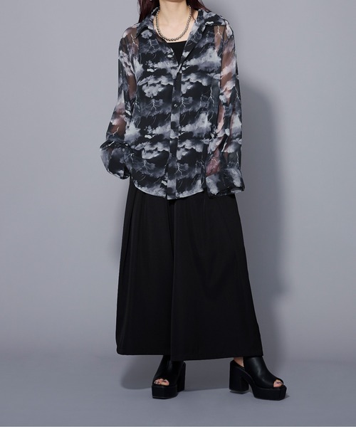 Ellno Loset（エルノロゼット）の「2wayアームスリットアソートシアーシャツ（シャツ/ブラウス・メンズ・グレー系その他/ブラック系その他/ブラック/ホワイト・MEDIUM/SMALL/LARGE）」の17枚目の写真