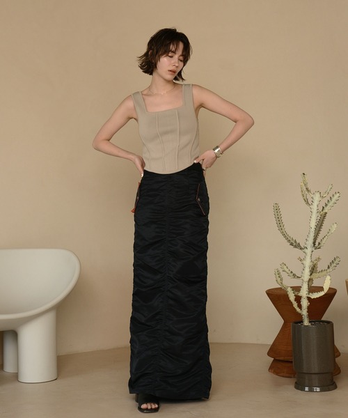 MATURED（マチュアード）の「【MATURED/マチュアード】ニットビスチェ（ニット/セーター・レディース・ダークグリーン/ブラック・FREE）」の3枚目の写真