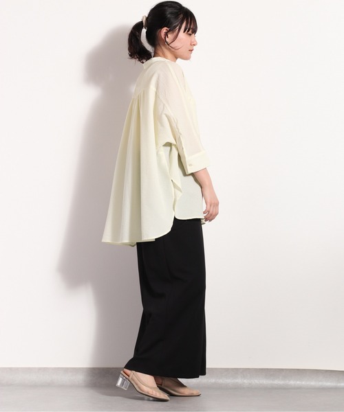 cepo（セポ）の「シアーポリサッカー ドルマンシャツ　セットアップ可能（シャツ/ブラウス・レディース・ホワイト/ブラック/オフホワイト・M）」の20枚目の写真