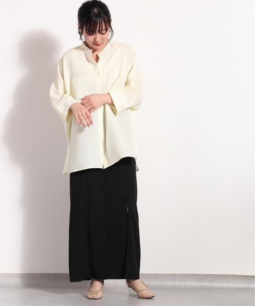 cepo（セポ）の「シアーポリサッカー ドルマンシャツ　セットアップ可能（シャツ/ブラウス・レディース・ホワイト/ブラック/オフホワイト・M）」の18枚目の写真