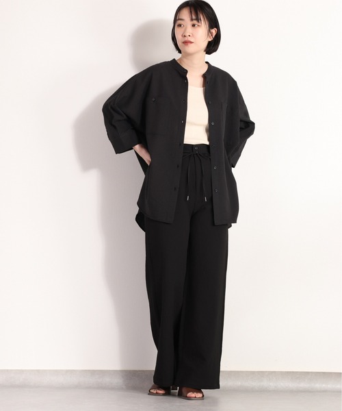 cepo（セポ）の「シアーポリサッカー ドルマンシャツ　セットアップ可能（シャツ/ブラウス・レディース・ホワイト/ブラック/オフホワイト・M）」の11枚目の写真