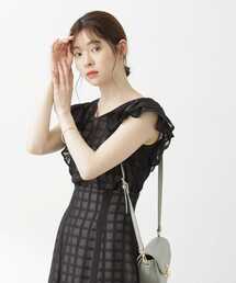 PROPORTION BODY DRESSING | モノトーンシアーチェックラッフルブラウス / 1213210601(シャツ/ブラウス)