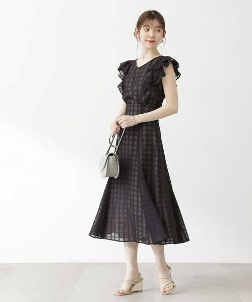 PROPORTION BODY DRESSING(プロポーションボディドレッシング)の「モノトーンシアーチェックラッフルブラウス / 1213210601(シャツ/ブラウス・レディース・ブラック/ブラック系その他/ホワイト系その他・SMALL/MEDIUM)」の14枚目の写真