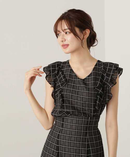 PROPORTION BODY DRESSING(プロポーションボディドレッシング)の「モノトーンシアーチェックラッフルブラウス / 1213210601(シャツ/ブラウス・レディース・ブラック/ブラック系その他/ホワイト系その他・SMALL/MEDIUM)」の18枚目の写真