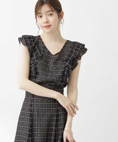 PROPORTION BODY DRESSING(プロポーションボディドレッシング)の「モノトーンシアーチェックラッフルブラウス / 1213210601(シャツ/ブラウス・レディース・ブラック/ブラック系その他/ホワイト系その他・SMALL/MEDIUM)」の21枚目の写真