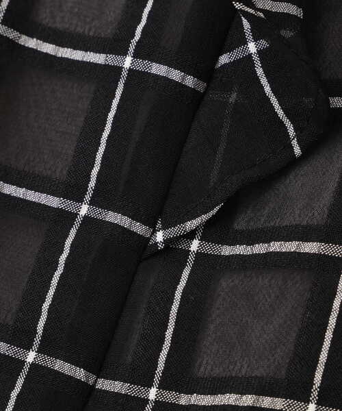 PROPORTION BODY DRESSING(プロポーションボディドレッシング)の「モノトーンシアーチェックラッフルブラウス / 1213210601(シャツ/ブラウス・レディース・ブラック/ブラック系その他/ホワイト系その他・SMALL/MEDIUM)」の7枚目の写真