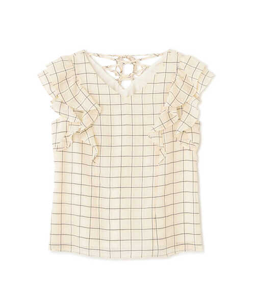 PROPORTION BODY DRESSING(プロポーションボディドレッシング)の「モノトーンシアーチェックラッフルブラウス / 1213210601(シャツ/ブラウス・レディース・ブラック/ブラック系その他/ホワイト系その他・SMALL/MEDIUM)」の8枚目の写真