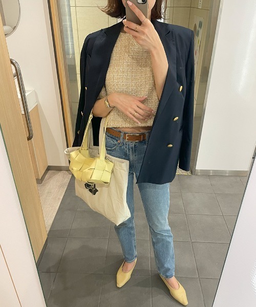 Back ribbon tweed top / バックリボンツイードトップス(ai select