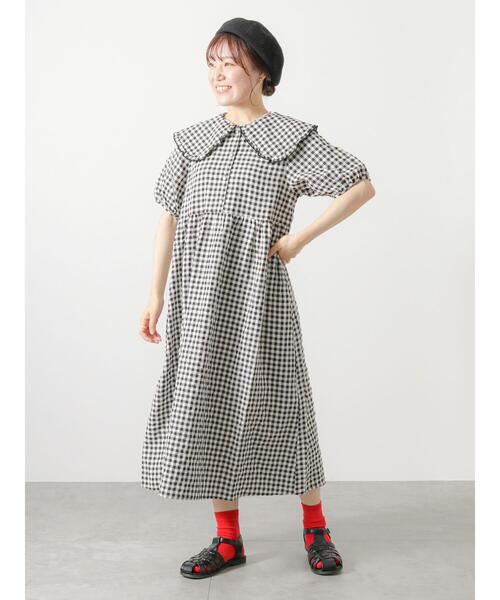 ehka sopo(エヘカソポ)の「◎ギンガムチェックビッグ襟ワンピース(ワンピース・レディース・レッド/イエロー/ブラック・F)」の18枚目の写真