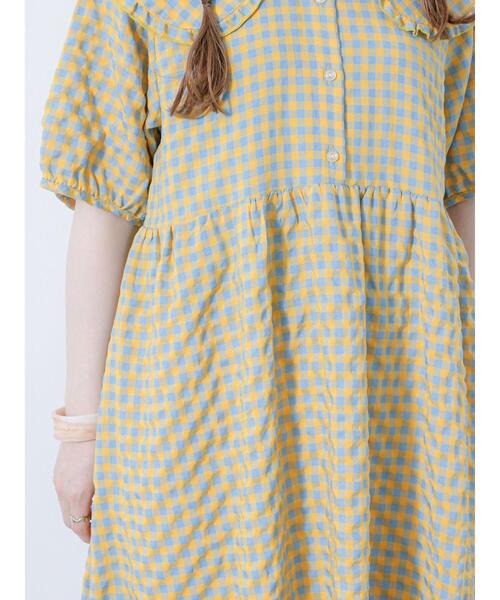 ehka sopo(エヘカソポ)の「◎ギンガムチェックビッグ襟ワンピース(ワンピース・レディース・レッド/イエロー/ブラック・F)」の9枚目の写真