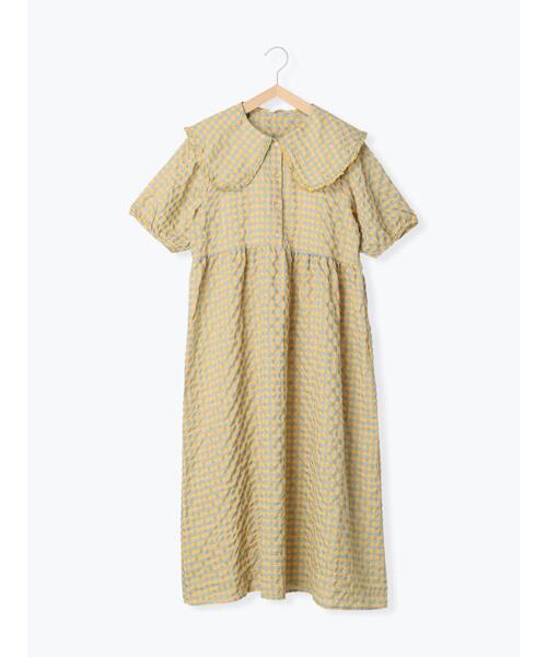 ehka sopo(エヘカソポ)の「◎ギンガムチェックビッグ襟ワンピース(ワンピース・レディース・レッド/イエロー/ブラック・F)」の11枚目の写真