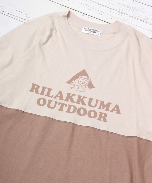 FUNALIVE(ファンアライブ)の「リラックマ ドロップショルダー Tシャツ 半袖(Tシャツ/カットソー・レディース・ブラウン/アイボリー/ブルーグレー/カーキ・M/L)」の3枚目の写真