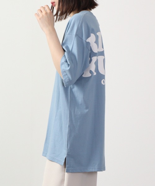 FUNALIVE(ファンアライブ)の「リラックマ ドロップショルダー Tシャツ 半袖(Tシャツ/カットソー・レディース・ブラウン/アイボリー/ブルーグレー/カーキ・M/L)」の5枚目の写真