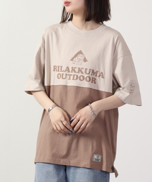 FUNALIVE(ファンアライブ)の「リラックマ ドロップショルダー Tシャツ 半袖(Tシャツ/カットソー・レディース・ブラウン/アイボリー/ブルーグレー/カーキ・M/L)」の11枚目の写真