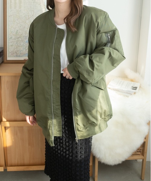 Ada.(エイダ)の「オーバーサイズ MA-1 ブルゾン(ブルゾン・レディース・ブラック/カーキ・FREE)」の15枚目の写真