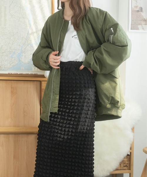 Ada.(エイダ)の「オーバーサイズ MA-1 ブルゾン(ブルゾン・レディース・ブラック/カーキ・FREE)」の7枚目の写真