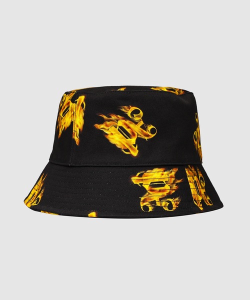 Palm Angels(パームエンジェルス)の「ALL BURNING MONOGRAM BUCKET(ハット・メンズ・ブラック×ゴールド・ONE SIZE)」の2枚目の写真