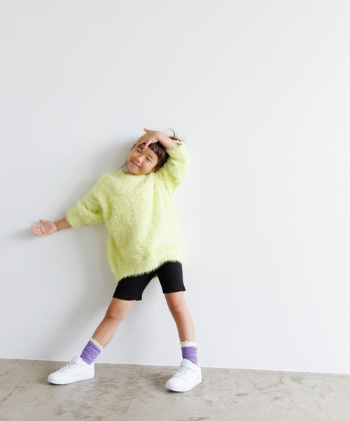 LOWRYS FARM（ローリーズファーム）の「カラーシャギーＢＩＧプルオーバー　973880（ニット/セーター・キッズ・ピンク/イエロー/チャコールグレー・110cm/120cm/130cm/140cm/150cm）」の12枚目の写真