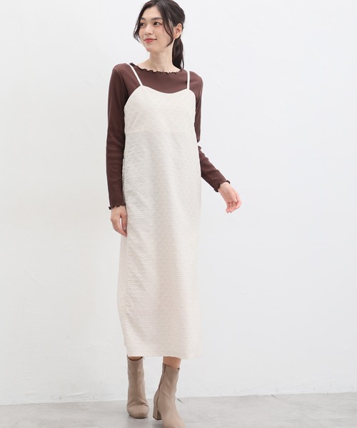 Honeys（ハニーズ）の「キャミワンピース（ワンピース・レディース・ブラウン/アイボリー/ブラック・M/S/LL/L）」の4枚目の写真