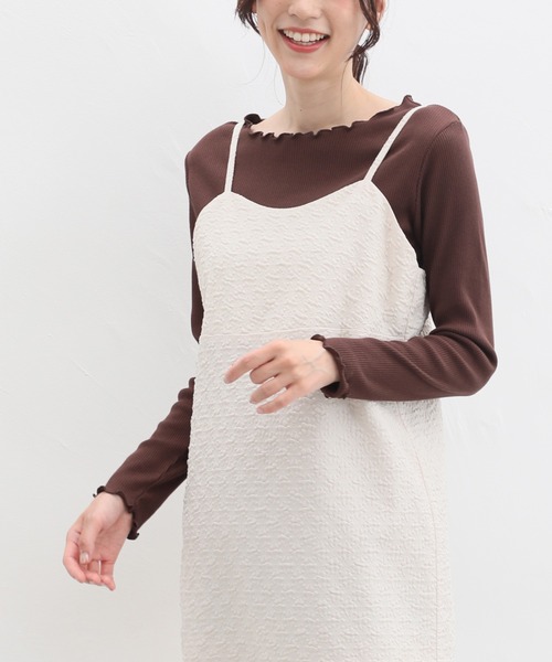 Honeys（ハニーズ）の「キャミワンピース（ワンピース・レディース・ブラウン/アイボリー/ブラック・M/S/LL/L）」の5枚目の写真