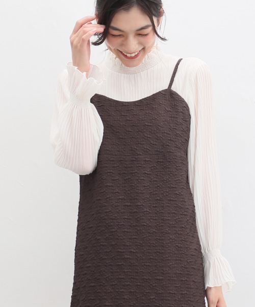 Honeys（ハニーズ）の「キャミワンピース（ワンピース・レディース・ブラウン/アイボリー/ブラック・M/S/LL/L）」の9枚目の写真