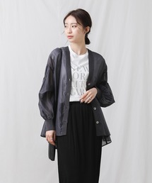 シアー袖シャーリングジャケット