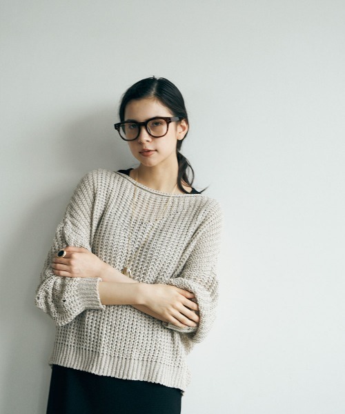 marjour(マージュール)の「ROUGHLY KNIT PULLOVER(ニット/セーター・レディース・ミント/ベージュ・M)」の1枚目の写真