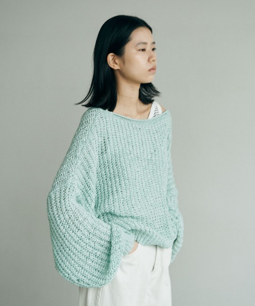 marjour(マージュール)の「ROUGHLY KNIT PULLOVER(ニット/セーター・レディース・ミント/ベージュ・M)」の5枚目の写真