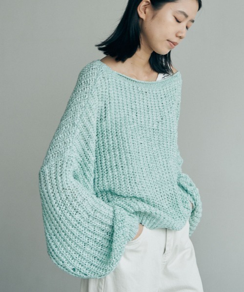 marjour(マージュール)の「ROUGHLY KNIT PULLOVER(ニット/セーター・レディース・ミント/ベージュ・M)」の6枚目の写真