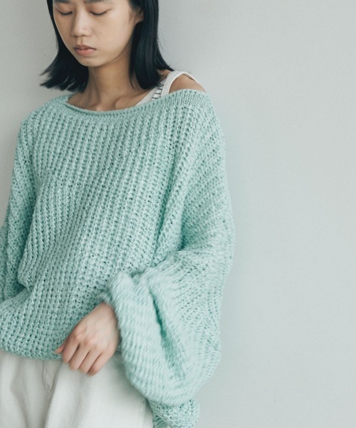 marjour(マージュール)の「ROUGHLY KNIT PULLOVER(ニット/セーター・レディース・ミント/ベージュ・M)」の7枚目の写真