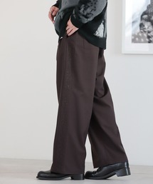 RAGEBLUE | TRストレッチ/サイドライン刺繍/ドレープワイドスラックス(スラックス)