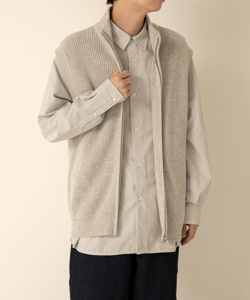 SENSE OF PLACE by URBAN RESEARCH(センスオブプレイスバイアーバンリサーチ)の「『ユニセックス』ドライバーズニットベスト(ベスト・メンズ・ライトグレー/ブラック/カーキ・MEDIUM/LARGE)」の4枚目の写真