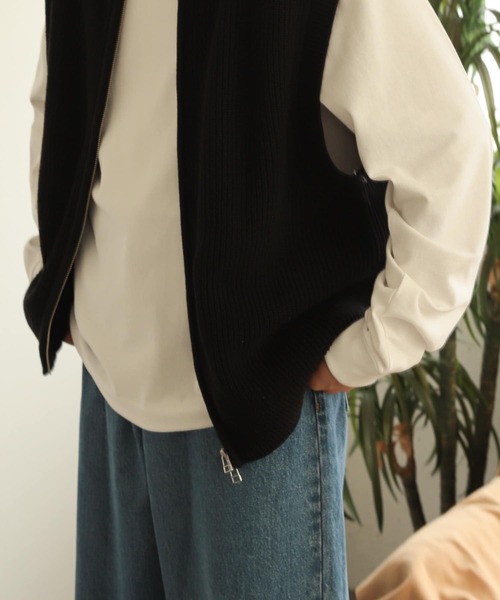 SENSE OF PLACE by URBAN RESEARCH(センスオブプレイスバイアーバンリサーチ)の「『ユニセックス』ドライバーズニットベスト(ベスト・メンズ・ライトグレー/ブラック/カーキ・MEDIUM/LARGE)」の10枚目の写真