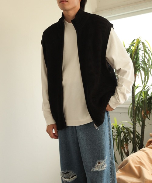 SENSE OF PLACE by URBAN RESEARCH(センスオブプレイスバイアーバンリサーチ)の「『ユニセックス』ドライバーズニットベスト(ベスト・メンズ・ライトグレー/ブラック/カーキ・MEDIUM/LARGE)」の12枚目の写真