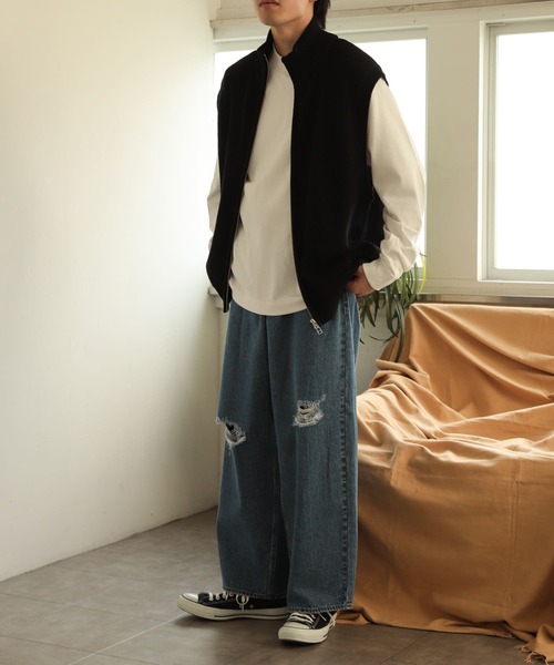 SENSE OF PLACE by URBAN RESEARCH(センスオブプレイスバイアーバンリサーチ)の「『ユニセックス』ドライバーズニットベスト(ベスト・メンズ・ライトグレー/ブラック/カーキ・MEDIUM/LARGE)」の14枚目の写真