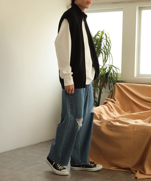 SENSE OF PLACE by URBAN RESEARCH(センスオブプレイスバイアーバンリサーチ)の「『ユニセックス』ドライバーズニットベスト(ベスト・メンズ・ライトグレー/ブラック/カーキ・MEDIUM/LARGE)」の15枚目の写真