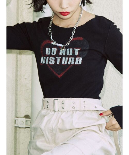 jouetie(ジュエティ)の「ハートフィットロンT(Tシャツ/カットソー・レディース・カーキ/ブラック/オフホワイト・MEDIUM)」の10枚目の写真