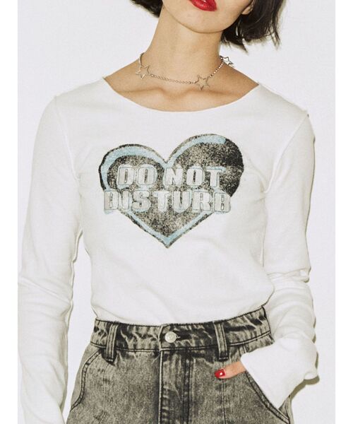 jouetie(ジュエティ)の「ハートフィットロンT(Tシャツ/カットソー・レディース・カーキ/ブラック/オフホワイト・MEDIUM)」の20枚目の写真