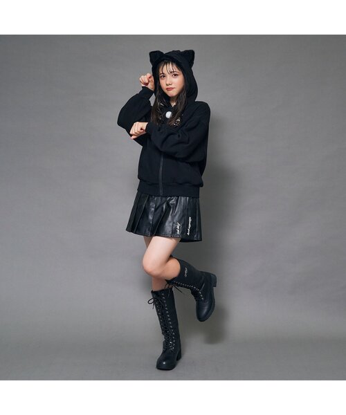 algy(アルジー)の「ロゴ刺繍レースアップロングブーツ(ブーツ・キッズ・ブラック・22/21/23/24)」の4枚目の写真