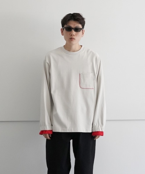 NEONSIGN（ネオンサイン）の「NEONSIGN LAYERED SLEEVE L/S T-SHIRT（Tシャツ/カットソー・メンズ・グレー/ブルー・46/44）」の2枚目の写真