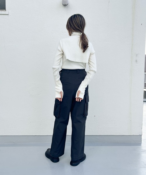 KBF（ケイビーエフ）の「オーバーショールハイネックニット（ニット/セーター・レディース・ブラック/グリーン系その他/アイボリー・ONE）」の7枚目の写真