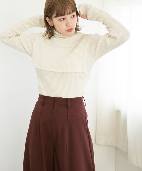 KBF（ケイビーエフ）の「オーバーショールハイネックニット（ニット/セーター・レディース・ブラック/グリーン系その他/アイボリー・ONE）」の12枚目の写真