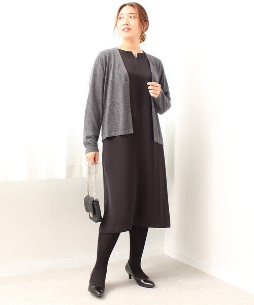 fleur by mint breeze(フルールバイミントブリーズ)の「【L~5L 大きいサイズ】パール 使い Aライン ワンピース(ワンピース・レディース・ネイビー/ブラック・3L/4L/5L/LL/L)」の17枚目の写真