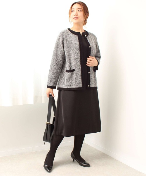 fleur by mint breeze(フルールバイミントブリーズ)の「【L~5L 大きいサイズ】パール 使い Aライン ワンピース(ワンピース・レディース・ネイビー/ブラック・3L/4L/5L/LL/L)」の18枚目の写真