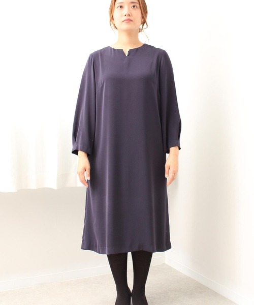 fleur by mint breeze(フルールバイミントブリーズ)の「【L~5L 大きいサイズ】パール 使い Aライン ワンピース(ワンピース・レディース・ネイビー/ブラック・3L/4L/5L/LL/L)」の11枚目の写真