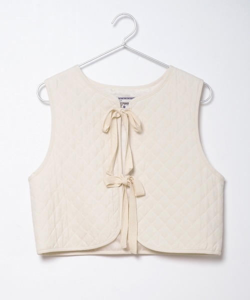 Crisp（クリスプ）の「キルティングリボンベスト（ベスト・レディース・イエロー/アイボリー・FREE）」の4枚目の写真
