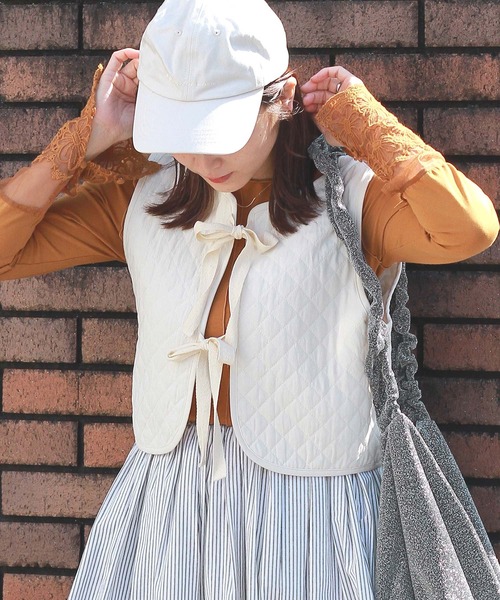 Crisp（クリスプ）の「キルティングリボンベスト（ベスト・レディース・イエロー/アイボリー・FREE）」の22枚目の写真